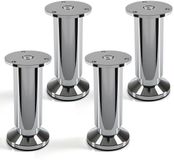 SOTECH 4 stuks meubelpoot Alpha, chroom gepolijst, belastbaar tot 250 kg, hoogte: 120 mm verstelbaar