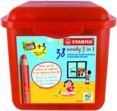 Stabilo Woody Kleurpotloden - 3-in-1 - 38 stuks - 13 kleuren