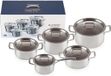 Set de 5 casseroles en acier inoxydable - Convient pour induction