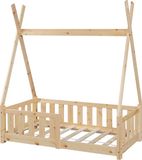 en.casa Kinderbed Tipi grenen met uitvalbeveiliging 70x140 cm houtkleurig