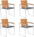 vidaXL Tuinstoelen 4 st met kussens massief acaciahout