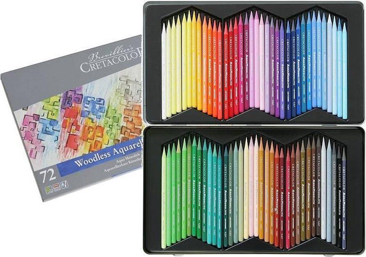Cretacolor Aquamonolith - 72 kleuren - Blik