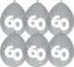 Haza Jubileum/leeftijd ballonnen 60 jaar - 90 stuks - Zilver