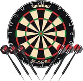 Winmau Blade 6 Dartbord Set + 2 sets Winmau Steeldarts - Dartset met 6 Dartpijlen