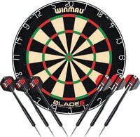 Winmau Blade 6 Dartbord Set + 2 sets Winmau Steeldarts - Dartset met 6 Dartpijlen
