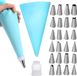 Roegaarden poche à douille réutilisable sans BPA avec 24 douilles bleu