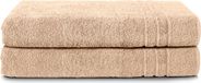 Komfortec Set van 2 Handdoeken 70x200 cm - 100% Katoen - XXL Saunahanddoeken - Badlaken - Strandlaken - Badhanddoek - Douchelaken - Zacht - Hoge Absorptie - Sneldrogend - Zandbeige