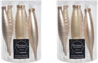 Decoris Boule de Noël Pegels - 12 pièces - Champagne Perle - D15 cm - Verre