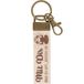 GRUSS & CO Sleutelhanger canvas motief mit dir | Hanger van licht canvas met motief mit dir hang ich am liest af., met karabijnhaak | 48395, crèmetinten, 16 cm, Motief "With dir"