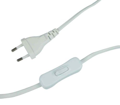 REV 0505680555 voedingskabel met schakelaar en eurostekker - 2 m - wit