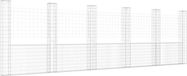 vidaXL Schanskorf U-vormig met 6 palen 620x20x200 cm ijzer