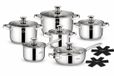 Swiss Haus® DC1014 Pannenset Inductie - 14 Delige Pannensets - PFAS Vrij - Set Met Kookpotten, Hapjespan & Steelpan - Pannen Voor Alle Warmtebronnen - RVS