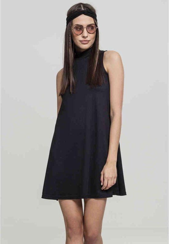 Urban Classics A-Line Turtleneck Mini-jurk Dames Zwart M