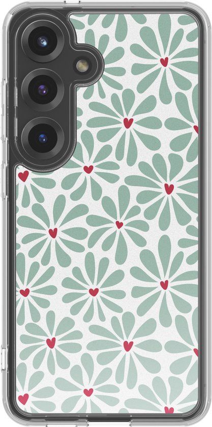 imoshion Hoesje - Geschikt voor Samsung Galaxy S25 - Design hoesje - Bloom Love Sage Green