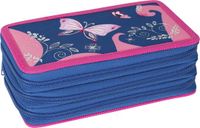 Eberhard Faber Schooletui Gevuld 36-delig 3-laags Vlinders Blauw/Roze EF-577470