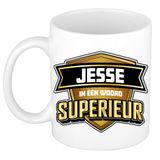 Bellatio Decorations Naam mok Jesse - wit - Superieur - keramiek - 300 ml - collega beker - cadeau
