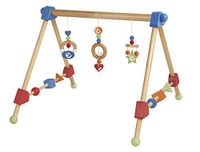 roba Houten Baby Speelboog - Speeltrapeze met 3 Hangers - Stevige Activity Center - Multikleur