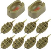 Merkloos / Sans marque Wan GmbH Inline Methode Feeders - Visgerei Set - Karper Vissen - Hol Uitgesneden Ontwerp - 10 Stuks - Bruin