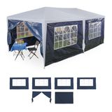 Merkloos Blauwe partytent zijwanden - set van 6 - 3x6 m - waterdicht