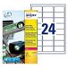 AVERY - Pack van 480 zelfklevende etiketten van polyester, 63,5 x 33,9 mm, laserdruk, (L4773-20)
