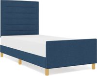 vidaXL Bedframe met hoofdeinde Blauw Stof 80 x 200 cm