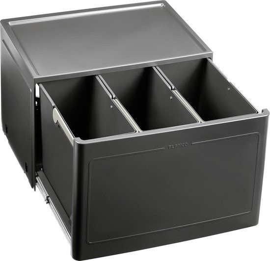 Blanco Inbouw Prullenbak - 39 l - Grijs - Rond - 517469
