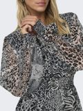 ONLY - ONLRIA LIFE L/S V-NECK DRESS PTM - Dames - Mini jurken - S - Polyester - Lange mouw - Grijs Violet - Print