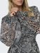 ONLY - ONLRIA LIFE L/S V-NECK DRESS PTM - Dames - Mini jurken - S - Polyester - Lange mouw - Grijs Violet - Print