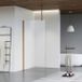 Fortifura Galeria inloopdouche - 90x200cm - mat glas - plafondarm - PVD - geborsteld koper