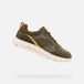 GEOX SPHERICA Baskets pour hommes - Vert militaire/Cognac - Taille 42