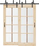 vidaXL Schuifdeur Onderdelen Set - 200 cm - Staal - Zwart - 80 kg