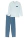 SCHIESSER Pyjama lang 'Comfort Nightwear' navy / lichtblauw / wolwit