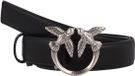 PINKO Leren Riem Love Berry H3 Belt W95 Black - Old Silver Zwart