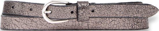 Legend Dames Leren Riem Metallic Zilver 80 cm