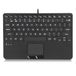 Perixx PERIBOARD-425 Amerikaans mini-USB-toetsenbord met touchpad, schaartoetsen type X, achtergrondverlichting, 2 USB-hubs, compact, 29 x 18 x 2,8 cm, Amerikaans Engels