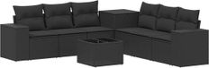 vidaXL Canapé 2 places polyrattan et acier noir