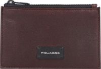 PIQUADRO Leren Kaarthouder Harper Zipped Credit Card Pouch RFID Testa Di Moro Bruine