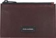 PIQUADRO Leren Kaarthouder Harper Zipped Credit Card Pouch RFID Testa Di Moro Bruine