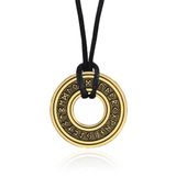 LGT JWLS Lookinggoodtoday Amulet Ketting Odin - Ronde Circel met Noorse Tekens Goudkleurig
