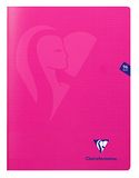 Clairefontaine 313362C Pak met 10 Geniete Schriften Mimesys Roze - 24x32 cm - 96 Pagina’s Kleine Ruitjes - 90 g Wit Papier - Polypro Kaft