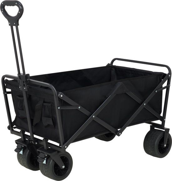 Infinity Goods Bolderkar XL - Opvouwbaar - 180KG Draagkracht - Draaibare Wielen - 95 x 57 x 96 CM - Verstelbaar - Zwart