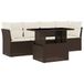 vidaXL 5-delige Loungeset met Kussens, Poly Rattan, Bruin
