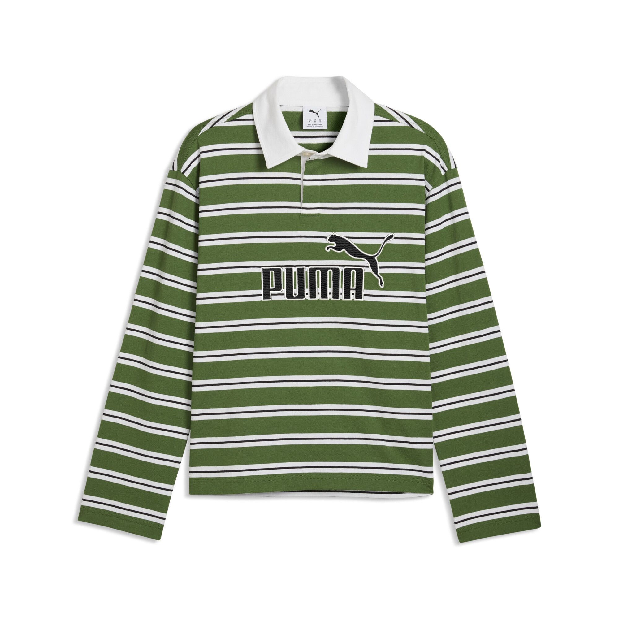 PUMA Essentials elevated No. 1 relaxte rugbypolo voor heren XL, Earthy Green Striped