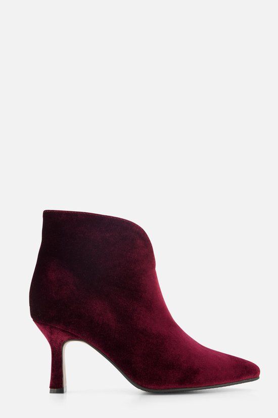 POSH by Poelman Enkellaarsjes bordeaux Textiel - Maat 38