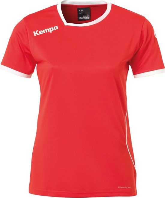Kempa Curve Shirt Dames - Rood / Wit - Maat XL - Polyester