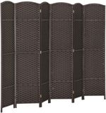 HOMCOM Paravent - Bois de pin - 240x1,6x170cm - Brun