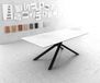 DELIFE Table à manger Edge Laminam® céramique blanc 200x100cm pied central croix noir