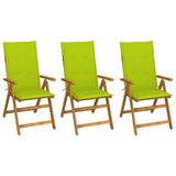 VidaXL Tuinstoelen 4 stuks met kussens, acaciahout, groen