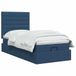 vidaXL Ottoman bed met matras en hoofdeinde, blauw, 90 x 200 cm, stof