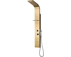 SHOWER DESIGN Vente-unique Douchekolom met thermostaatkraan en massagestralen JOSTA - goud - 45 x 150 cm L 45 cm x H 150 cm x D 20 cm